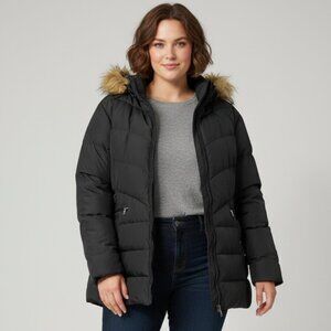 💖Host Pick💖 Down Filled Detachable Faux Fur Lined Hood Winter Jacket Bl…